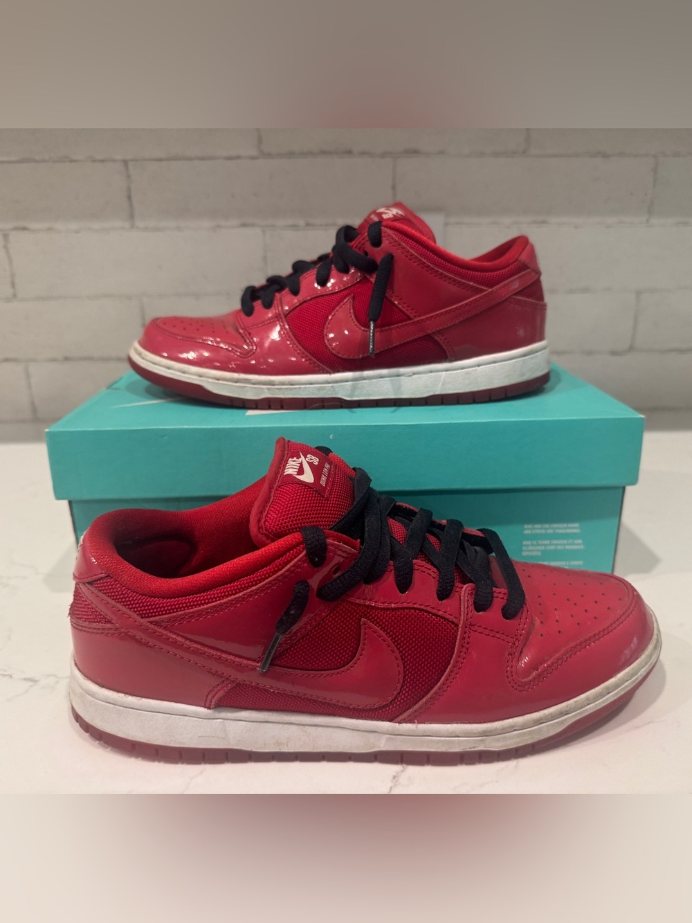 Size 9.5 - Nike Dunk Pro SB Low Red Patent Leather 2014 304292-616